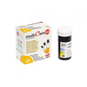 نوار تست تری گلیسرید خون بی اس آی مدل multicarein بسته 25 عددی