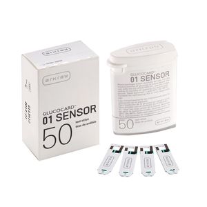 نوار تست قند خون آرکری مدل glucocard 01 sensor بسته 50 عددی