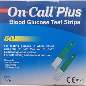 نوار تست قند خون ایکان مدل on call plus g133 115 بسته 50 عددی