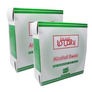پد الکل کیا مدل swab وزن 100 گرم بسته 100 عددی مجموعه 2 بسته ای