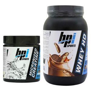 پودر پروتئین وی اچ دی با طعم بیسکويیت شکلاتی بی پی آی اسپورت   798 گرم به همراه پودر کراتین میکرونایز بی پی آی اسپورت    300 گرم