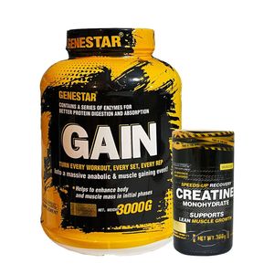 پودر کراتین مونوهیدرات ژن استار و پودر گین افزایش وزن ژن استار