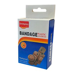 چسب زخم اسمایل پلاس مدل washproof mix کد 1109 بسته 50 عددی