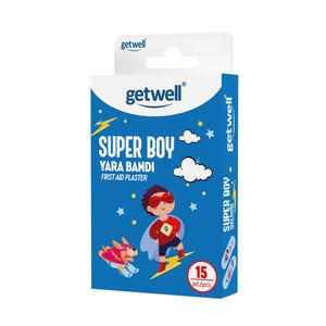 چسب زخم پسرانه گت ول مدل super boy بسته 15 عددی