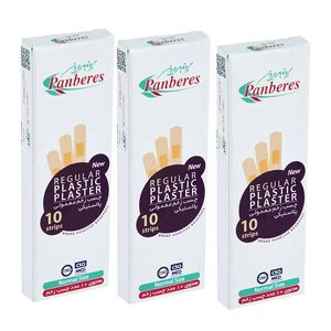 چسب زخم پنبه ریز مدل regular plastic مجموعه 3 عددی