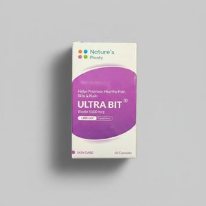 کپسول بیوتین 5 میلی گرم نیچرز پلنتی اولترا بیت بسته 60 عددی تقویت‌کننده مو پوست و ناخن با مصرف روزانه یک عدد