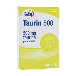 کپسول تائورین یوروویتال _ 500 میلی گرم بسته 30 عددی