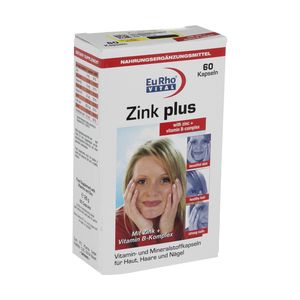 کپسول زینک پلاس یوروویتال   5 میلی گرم بسته 60 عددی
