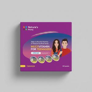 کپسول مولتی ویتامین نیچرز پلنتی بسته 30 عددی مناسب کودکان حاوی ویتامین a b c و d برای تقویت سیستم ایمنی افزایش انرژی و تنظیم هورمون‌ها