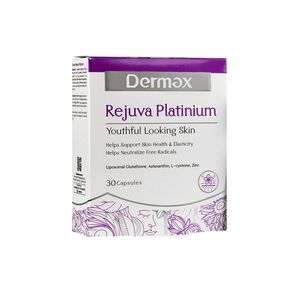 کپسول مکمل سلامت پوست درمکس مدل rejuva platinium بسته 30 عددی با ویتامین c و روی حفظ سلامت سلول‌های پوست و تقویت ترمیم پوست
