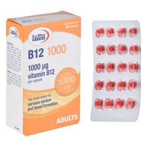 کپسول ویتامین ب 12 یوروویتال   1000میلی گرم بسته 60 عددی