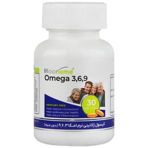 کپسول ژلاتینی نرم امگا 3  6  9 مونم اکسیر آفرین آریا بسته 30 عددی