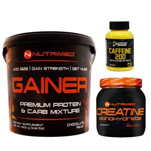 گینر ناتریمد 4500 گرم   کراتین مونوهیدرات ناتریمد 300 گرم   قرص کافئین فارماتک 60 عددی