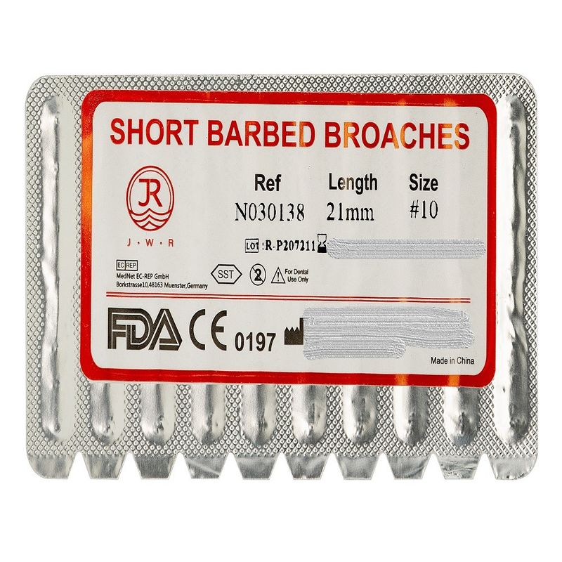 باربروچ دندانپزشکی جی دبلیو آر مدل broache 10 بسته 10 عددی