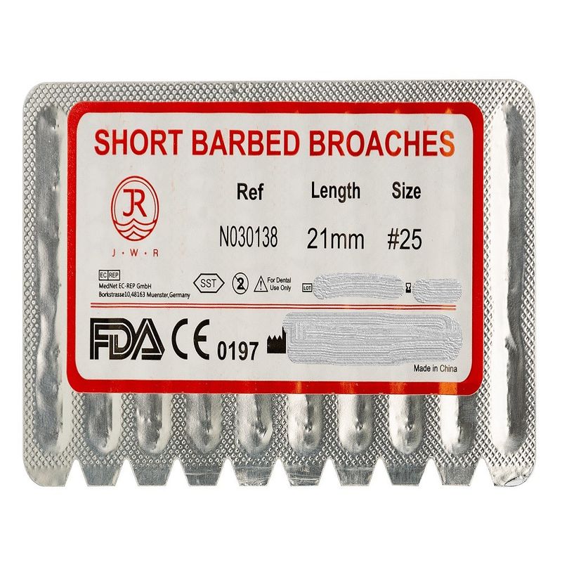 باربروچ دندانپزشکی جی دبلیو آر مدل broache 25 بسته 10 عددی