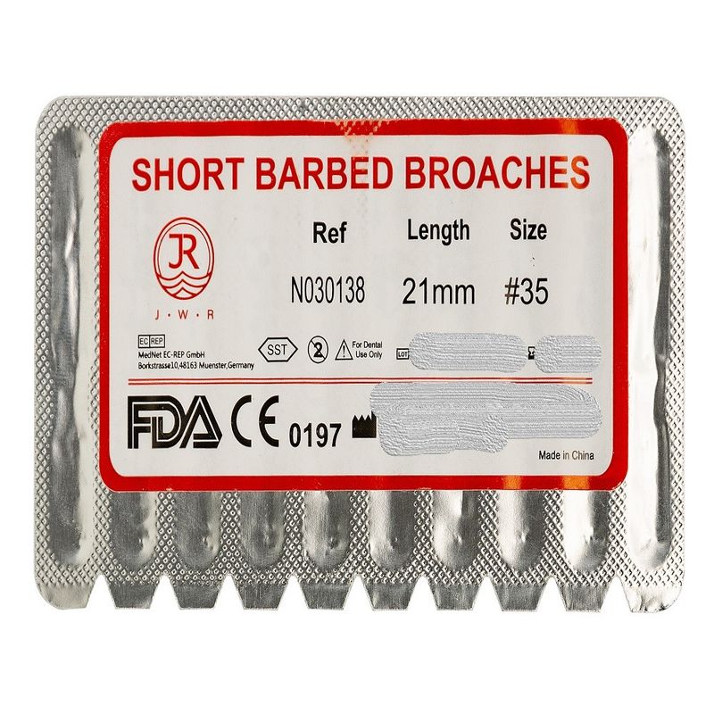 باربروچ دندانپزشکی جی دبلیو آر مدل broache 35 بسته 10 عددی