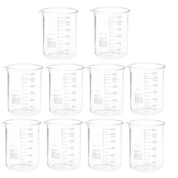 بشر آزمایشگاه مدل beaker ظرفیت 400 میلی لیتر بسته 10 عددی