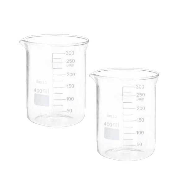 بشر آزمایشگاه مدل beaker ظرفیت 400 میلی لیتر بسته 2 عددی