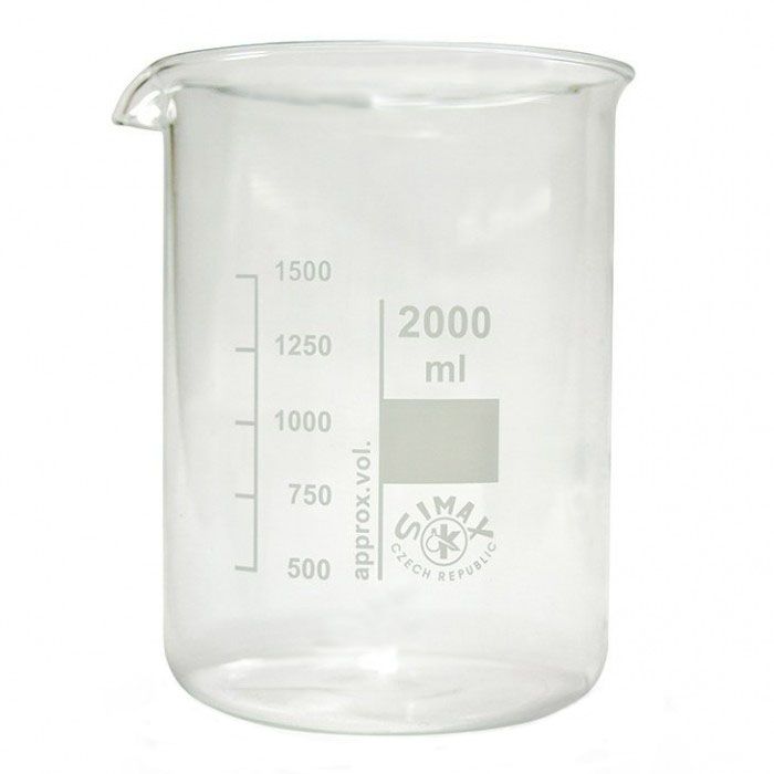 بشر آزمایشگاهی زیماکس مدل pyrex ظرفیت 2000 میلی لیتر