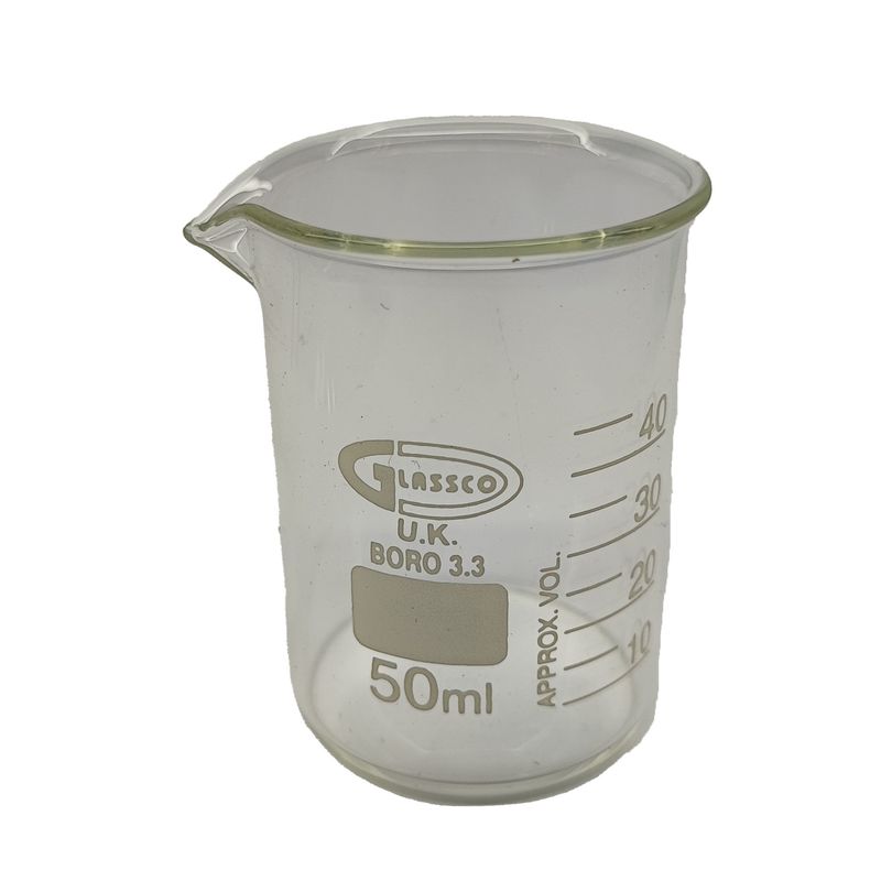 بشر آزمایشگاهی گلاسکو مدل pyrex ظرفیت 50 میلی لیتر