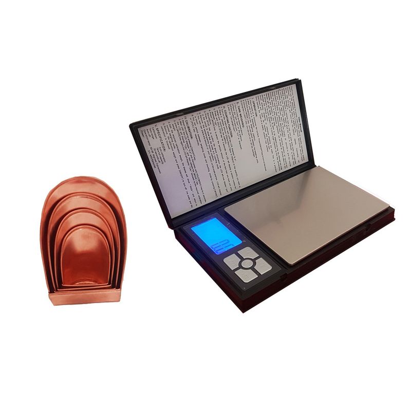 ترازو دیجیتال مدل notebook به همراه ست 4 عددی پیمانه