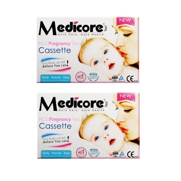 تست بارداری مدیکور مدل cassette ۹۹.۸٪ بسته 2 عددی