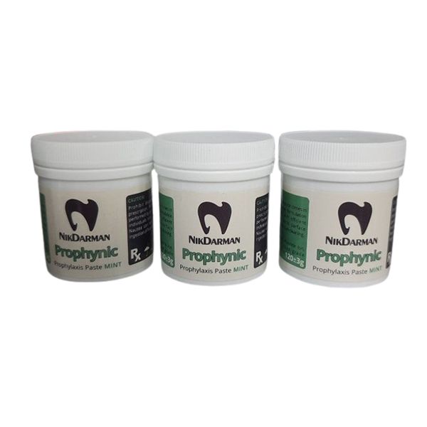 خمیر جرم‌گیری دندان پزشکی نیک درمان مدل فلوراید prophylaxis paste وزن 120 گرم مجموعه 3 عددی