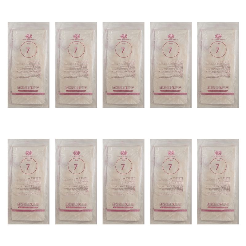 دستکش جراحی غیر پودری حریر مدل gamatex سایز 8.0 بسته 10 عددی