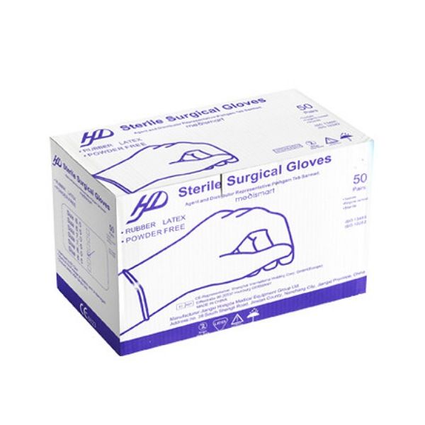 دستکش جراحی غیر پودری مدل 065 سایز کوچک (s) بسته 50 عددی
