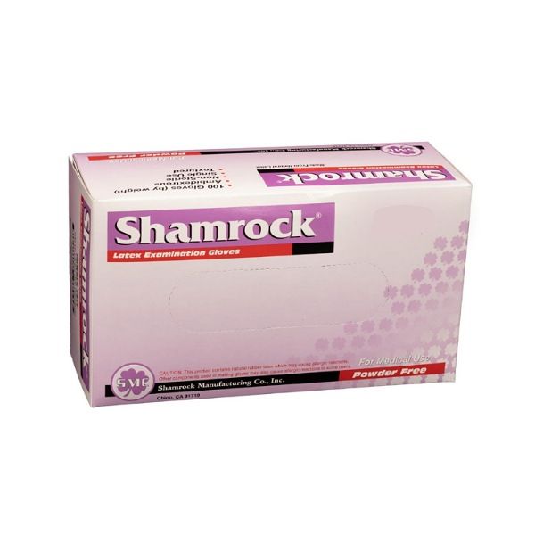 دستکش لاتکس شامروک مدل smc سایز لارژ بسته ۱۰۰ عددی