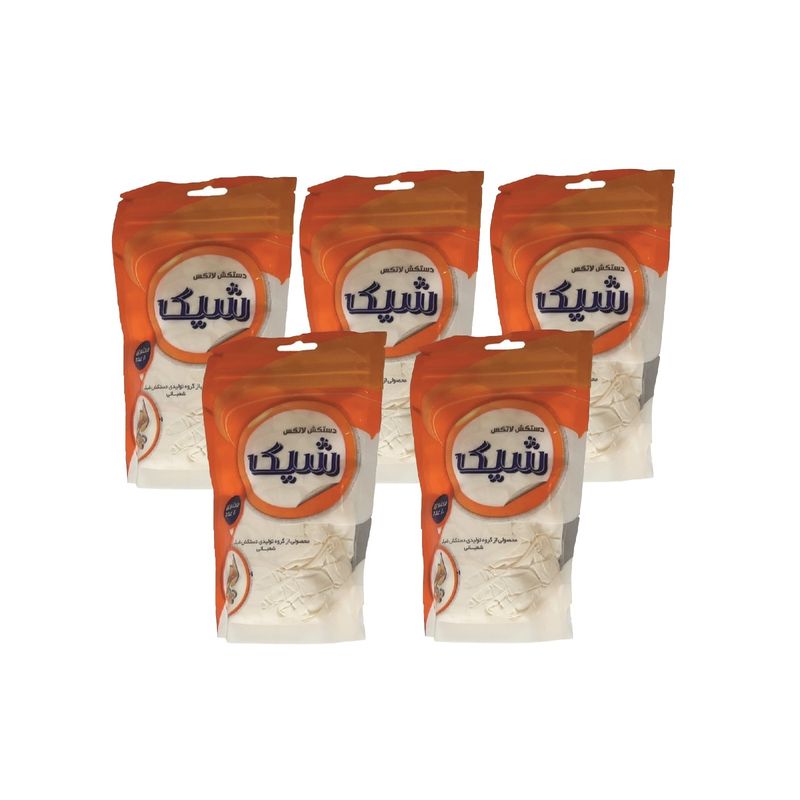 دستکش لاتکس شیک کد m50 سایز مدیوم مجموعه 5 عددی
