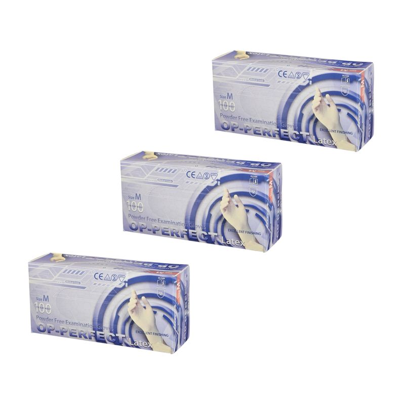 دستکش لاتکس غیر پودری مدل 01 سایز متوسط (m) 3 بسته 100 عددی
