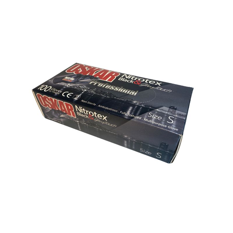 دستکش نیتریل اسکار مدل 01s سایز کوچک بسته 100 عددی