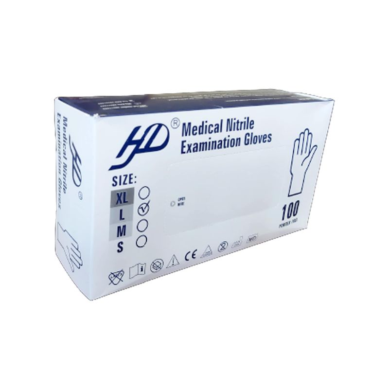 دستکش نیتریل اچ دی مدل h1 سایز لارج بسته 100عددی