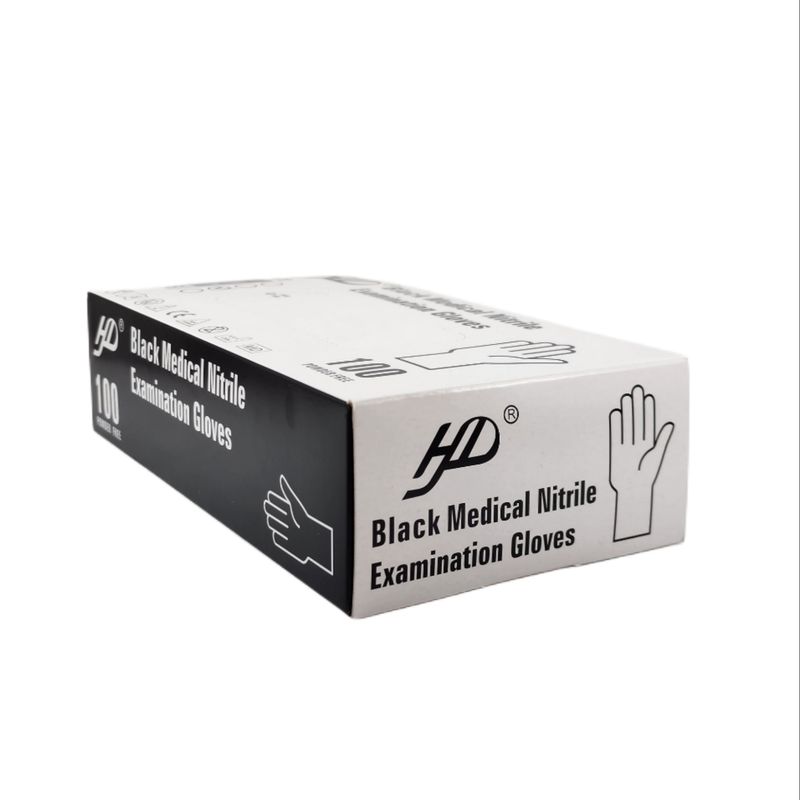 دستکش نیتریل غیر پودری اچ دی مدل h1 سایز متوسط (m) بسته 100 عددی