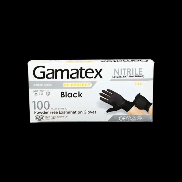 دستکش نیتریل غیر پودری حریر مدل gamatex سایز متوسط (m) بسته 1000 عددی