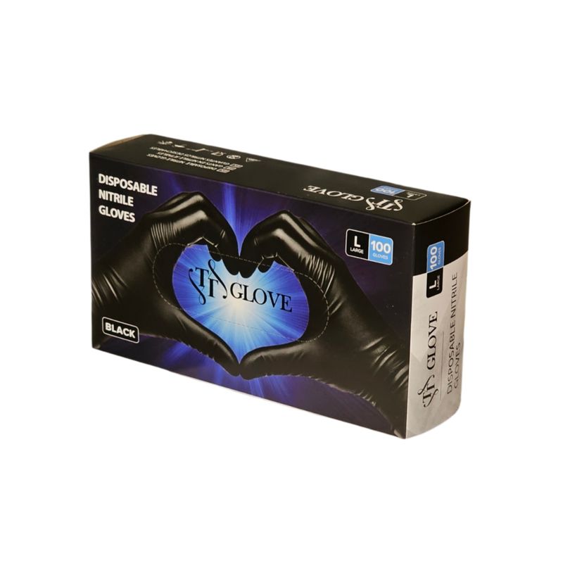 دستکش نیتریل غیر پودری مدل tt glove سایز بزرگ (l) بسته 100 عددی