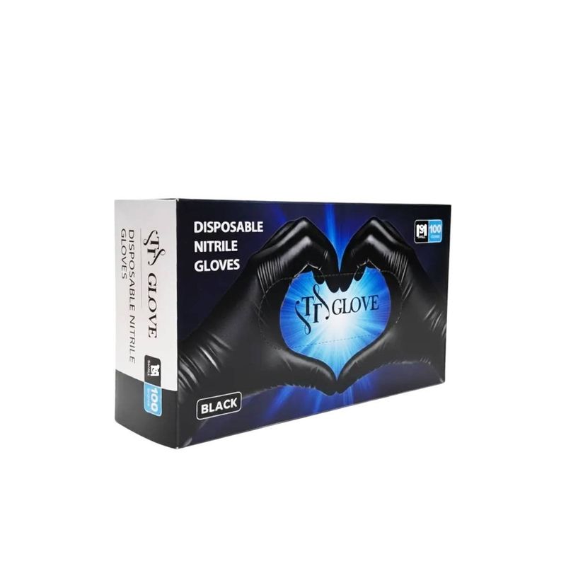 دستکش نیتریل غیر پودری مدل tt glove سایز متوسط بسته 100 عددی