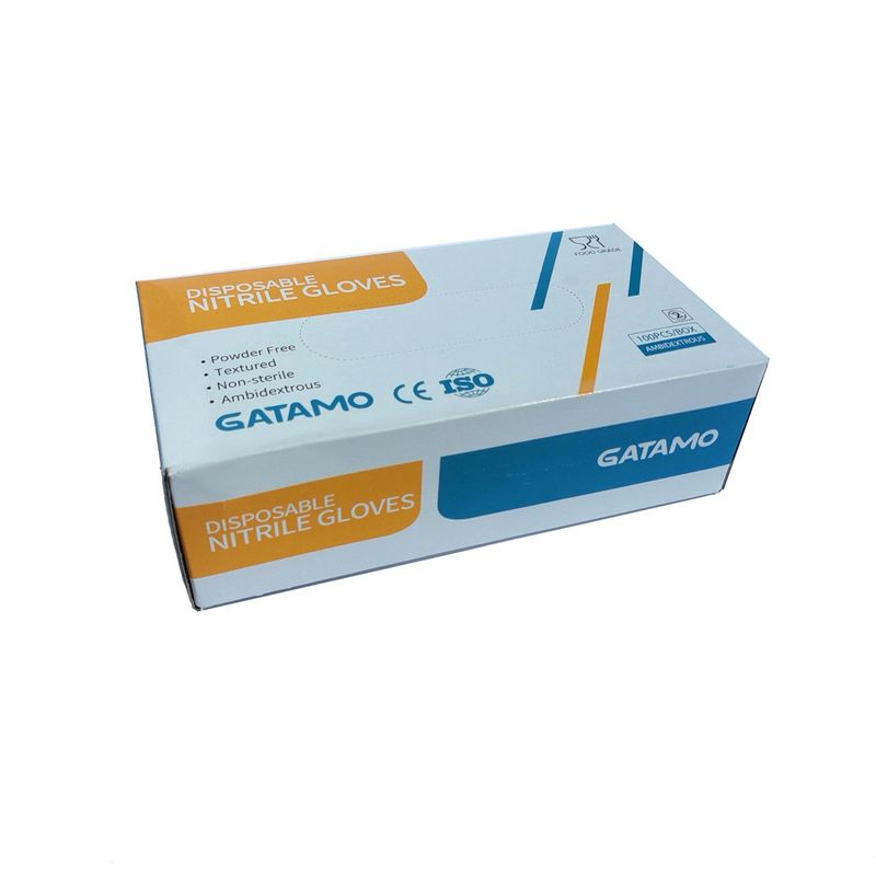 دستکش نیتریل غیر پودری گاتامو مدل pmp111 سایز متوسط (m) بسته 100 عددی