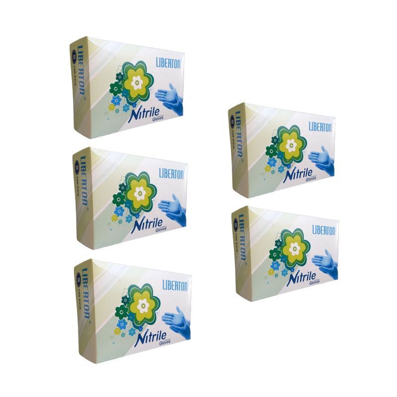 دستکش نیتریل لیبرتون مدل 05 سایز اسمال مجموعه 5 عددی