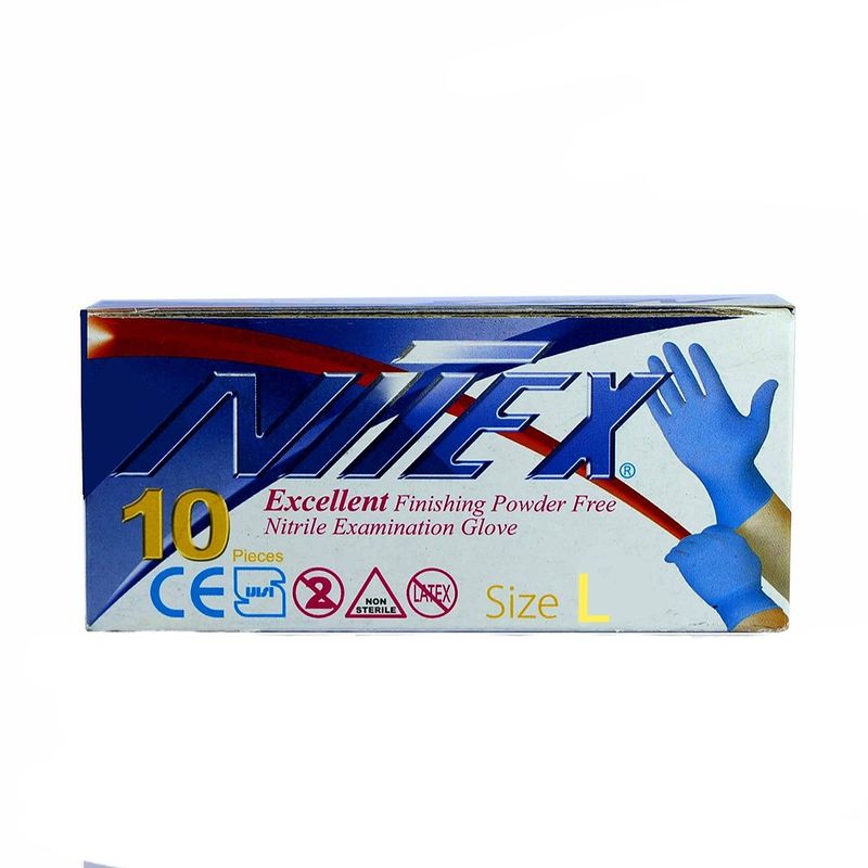 دستکش نیتریل نیتکس مدل 01l سایز لارژ بسته 10 عددی