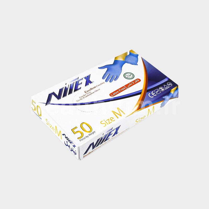 دستکش نیتریل نیتکس مدل 01m سایز مدیوم بسته 50 عددی