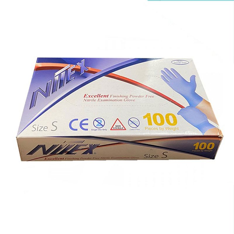 دستکش نیتریل نیتکس مدل 01s سایز اسمال 20 بسته 100 عددی