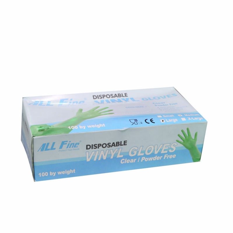 دستکش وینیل آلفاین مدل 01l سایز لارج بسته 100 عددی