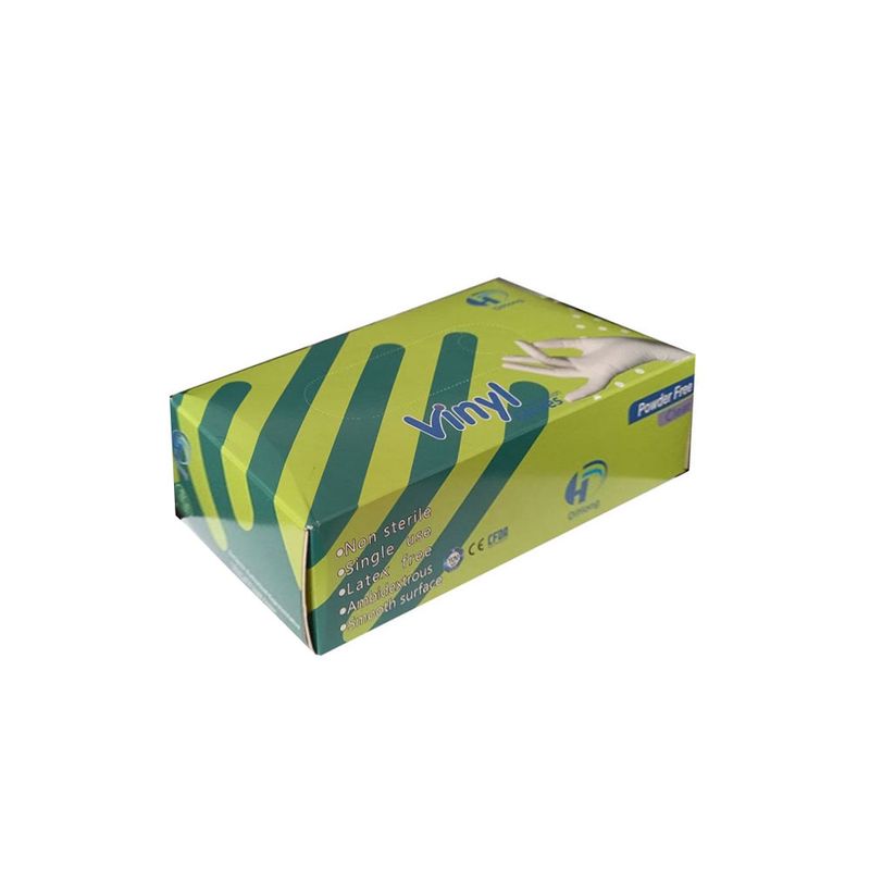 دستکش وینیل دیهونگ مدل 01m سایز مدیوم بسته 100 عددی