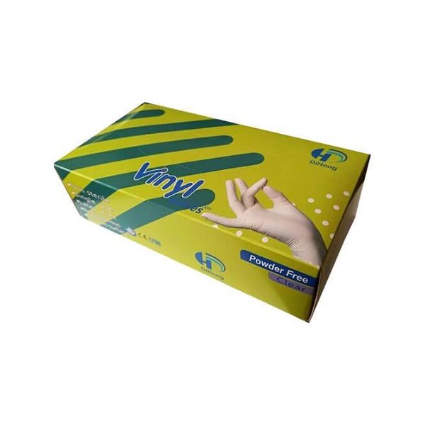 دستکش وینیل دیهونگ مدل 01s سایز اسمال بسته ۱۰۰ عددی