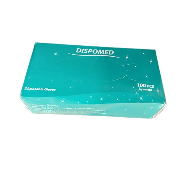دستکش وینیل غیر پودری مدل 0dm سایز متوسط (m) بسته 100 عددی