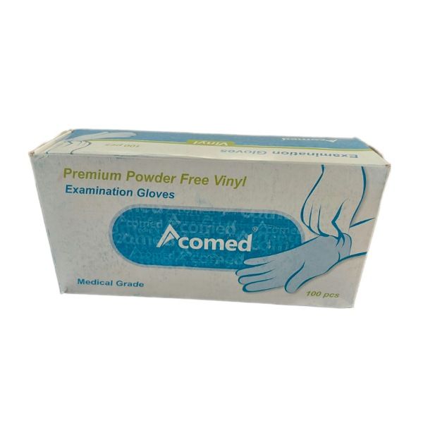 دستکش وینیل غیر پودری مدل co1 سایز بزرگ (l) بسته 100 عددی