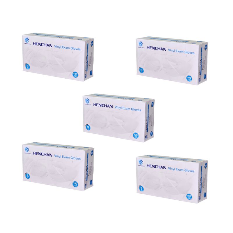 دستکش وینیل غیر پودری مدل هنچان05 سایز کوچک (s) بسته 5 عددی