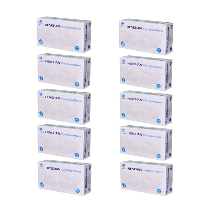 دستکش وینیل غیر پودری مدل هنچان10 سایز کوچک (s) بسته 10 عددی
